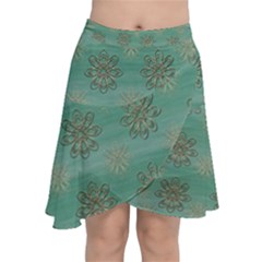 Beautiful Flowers Of Wood In The Starry Night Chiffon Wrap Front Skirt by pepitasart