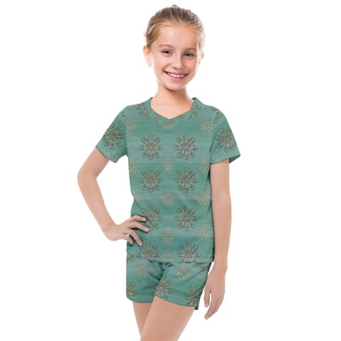 Beautiful Flowers Of Wood In The Starry Night Kids  Mesh Tee And Shorts Set by pepitasart