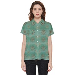 Beautiful Flowers Of Wood In The Starry Night Short Sleeve Pocket Shirt by pepitasart