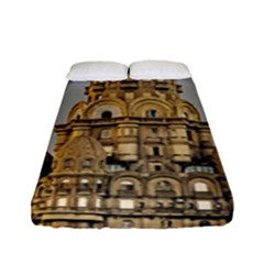 Salvo Palace Exterior View, Montevideo, Uruguay Fitted Sheet (full/ Double Size) by dflcprintsclothing