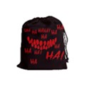 Demonic Laugh, Spooky red teeth monster in dark, Horror theme Drawstring Pouch (Large) View1