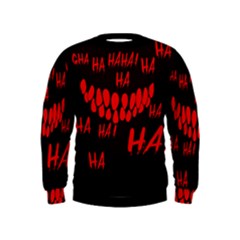 Demonic Laugh, Spooky Red Teeth Monster In Dark, Horror Theme Kids  Sweatshirt by Casemiro