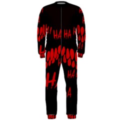 Demonic Laugh, Spooky Red Teeth Monster In Dark, Horror Theme Onepiece Jumpsuit (men)  by Casemiro