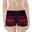 Demonic Laugh, Spooky red teeth monster in dark, Horror theme Boyleg Bikini Wrap Bottoms View2