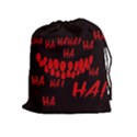 Demonic Laugh, Spooky red teeth monster in dark, Horror theme Drawstring Pouch (XL) View1