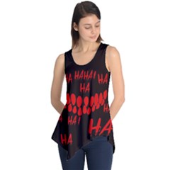 Demonic Laugh, Spooky Red Teeth Monster In Dark, Horror Theme Sleeveless Tunic by Casemiro