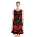 Demonic Laugh, Spooky red teeth monster in dark, Horror theme Sleeveless Waist Tie Chiffon Dress View1