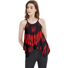 Demonic Laugh, Spooky Red Teeth Monster In Dark, Horror Theme Flowy Camisole Tank Top by Casemiro