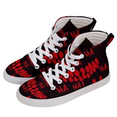 Demonic Laugh, Spooky Red Teeth Monster In Dark, Horror Theme Women s Hi-top Skate Sneakers by Casemiro