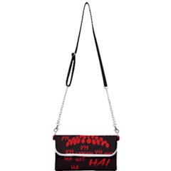 Demonic Laugh, Spooky Red Teeth Monster In Dark, Horror Theme Mini Crossbody Handbag by Casemiro