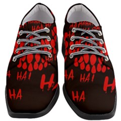 Demonic Laugh, Spooky Red Teeth Monster In Dark, Horror Theme Women Heeled Oxford Shoes by Casemiro