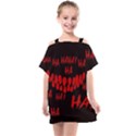 Demonic Laugh, Spooky red teeth monster in dark, Horror theme Kids  One Piece Chiffon Dress View1