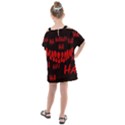 Demonic Laugh, Spooky red teeth monster in dark, Horror theme Kids  One Piece Chiffon Dress View2