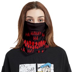 Demonic Laugh, Spooky Red Teeth Monster In Dark, Horror Theme Face Covering Bandana (two Sides)