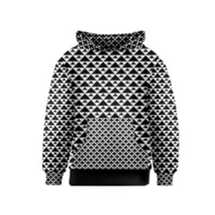 Black And White Triangles Pattern, Geometric Kids  Pullover Hoodie by Casemiro