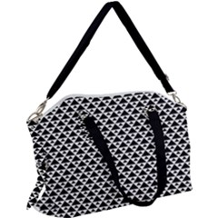 Black And White Triangles Pattern, Geometric Canvas Crossbody Bag by Casemiro