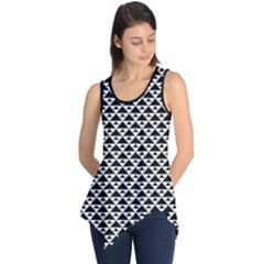 Black And White Triangles Pattern, Geometric Sleeveless Tunic by Casemiro