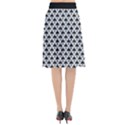 Black and white Triangles pattern, geometric Flared Midi Skirt View2