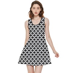 Black And White Triangles Pattern, Geometric Inside Out Reversible Sleeveless Dress by Casemiro