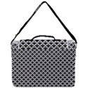 Black and white Triangles pattern, geometric Box Up Messenger Bag View3