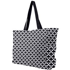 Black And White Triangles Pattern, Geometric Simple Shoulder Bag by Casemiro