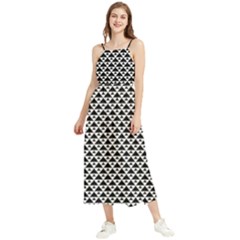 Black And White Triangles Pattern, Geometric Boho Sleeveless Summer Dress by Casemiro