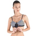 Black and white Triangles pattern, geometric Tie Up Cut Bikini Top View1