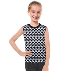 Black And White Triangles Pattern, Geometric Kids  Mesh Tank Top by Casemiro