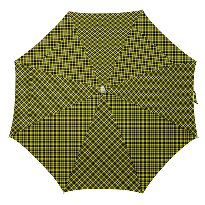 Cute yellow tartan pattern, classic buffalo plaid theme Straight Umbrellas