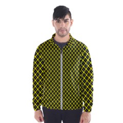 Cute Yellow Tartan Pattern, Classic Buffalo Plaid Theme Men s Windbreaker by Casemiro