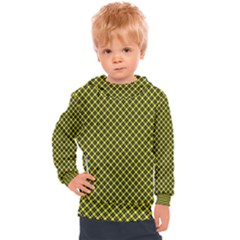 Cute Yellow Tartan Pattern, Classic Buffalo Plaid Theme Kids  Hooded Pullover by Casemiro