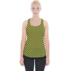 Cute Yellow Tartan Pattern, Classic Buffalo Plaid Theme Piece Up Tank Top by Casemiro