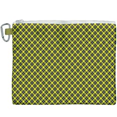 Cute Yellow Tartan Pattern, Classic Buffalo Plaid Theme Canvas Cosmetic Bag (xxxl) by Casemiro