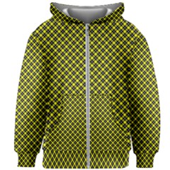 Cute Yellow Tartan Pattern, Classic Buffalo Plaid Theme Kids  Zipper Hoodie Without Drawstring by Casemiro