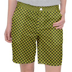 Cute Yellow Tartan Pattern, Classic Buffalo Plaid Theme Pocket Shorts by Casemiro