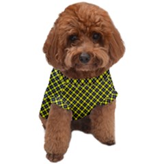 Cute Yellow Tartan Pattern, Classic Buffalo Plaid Theme Dog T-shirt