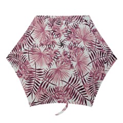 Pink Leaves Mini Folding Umbrellas