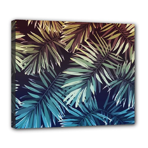 Tropical Leaves Deluxe Canvas 24  X 20  (stretched) by goljakoff