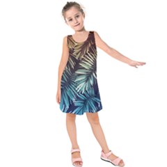 Tropical Leaves Kids  Sleeveless Dress by goljakoff