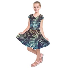 Tropical Leaves Kids  Short Sleeve Dress by goljakoff