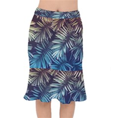 Tropical Leaves Short Mermaid Skirt by goljakoff