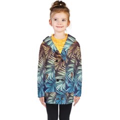 Tropical Leaves Kids  Double Breasted Button Coat by goljakoff