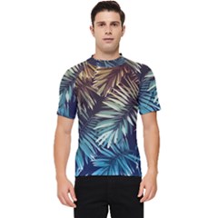 Tropical Leaves Men s Short Sleeve Rash Guard