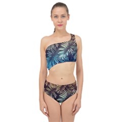 Tropical Leaves Spliced Up Two Piece Swimsuit by goljakoff