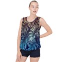 Tropical leaves Bubble Hem Chiffon Tank Top View1