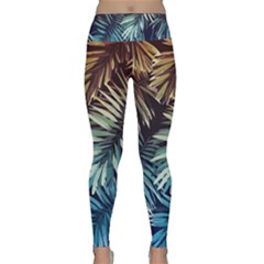 Tropical Leaves Lightweight Velour Classic Yoga Leggings by goljakoff