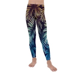 Tropical Leaves Kids  Lightweight Velour Leggings by goljakoff