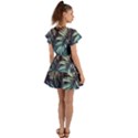 Tropical leaves Flutter Sleeve Wrap Dress View2