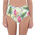 Tropical flowers Reversible High-Waist Bikini Bottoms View1