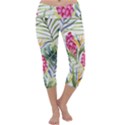 Tropical flowers Capri Yoga Leggings View1